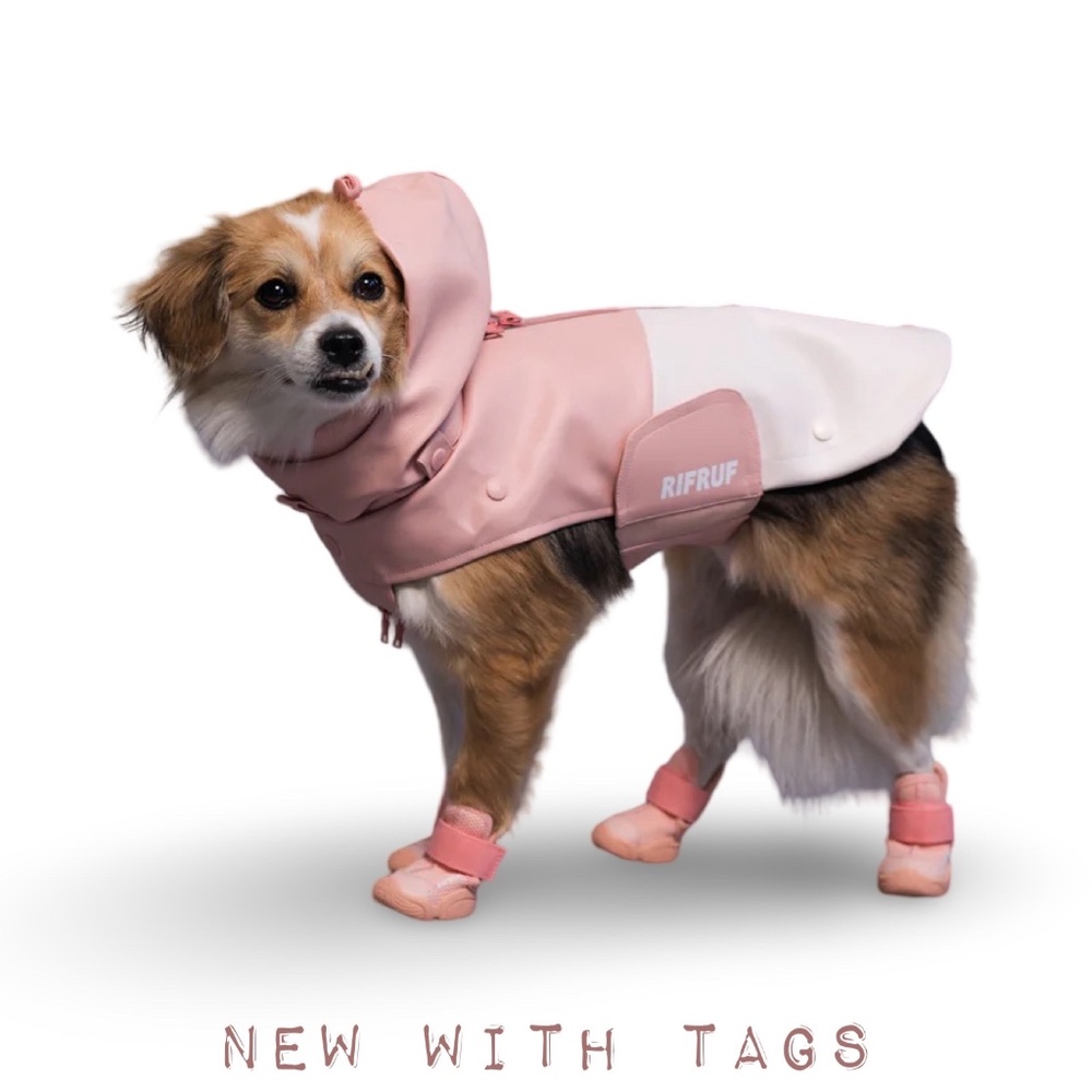 RIFRUF Stormhunter Dog Raincoat, Sakura, Size 8 - tiny dog